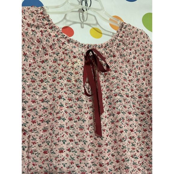 Matilda Jane Semi Sheer 3/4 Sleeve Peasant Blouse Size Large 🍑🍓 - Picture 14 of 14